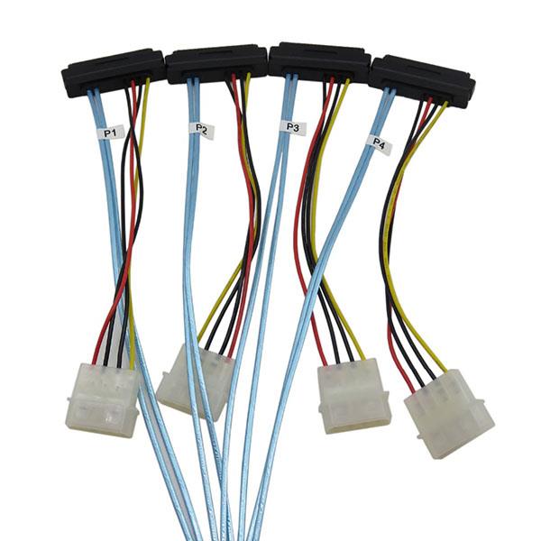 SFF-8643 to 4x SFF-8482 with 4 pin power Cable