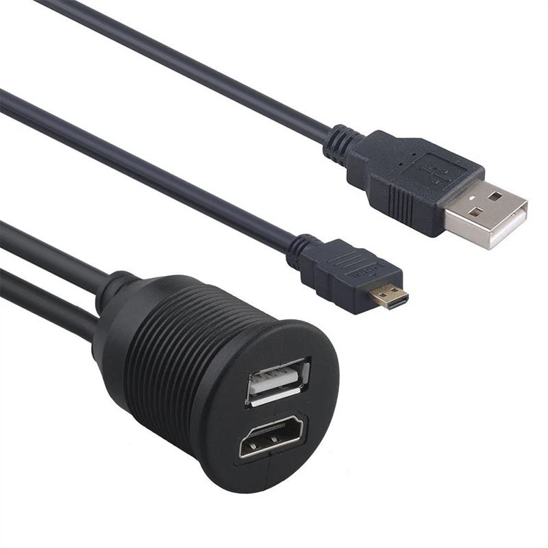 Micro HDMI to USB2.0 HDMI Flush Mount Waterproof Cable Micro HDMI to USB2.0 HDMI Flush Mount Waterproof Cable