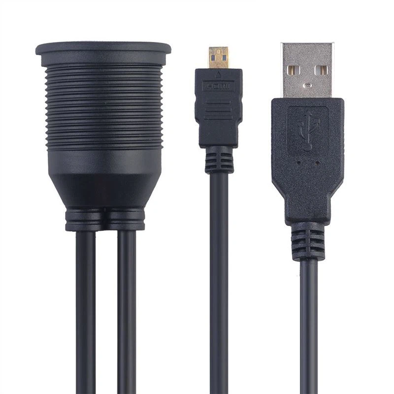 USB2.0 Micro HDMI AUX Flush Mount Car Extension Cable USB2.0 Micro HDMI AUX Flush Mount Car Extension Cable