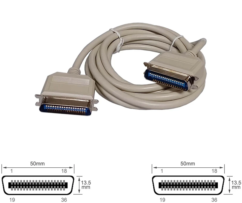 IEEE1284 36-Way Centronics Male to 36 pin Centronic Male printer cable IEEE1284 36-Way Centronics Male to 36 pin Centronic Male printer cable