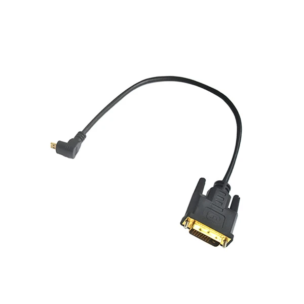 90 Degree Down Angle Micro HDMI To DVI 24+1 Cable