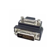 Adaptador de 90 grados DVI-I 24 + 5 macho a VGA hembra