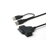 Cable convertidor dual USB 2.0 a slimline SATA de 13 pines