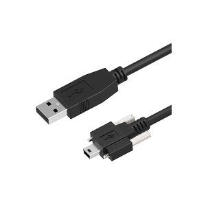 USB 2.0 A macho a mini B macho con cable de bloqueo de tornillo