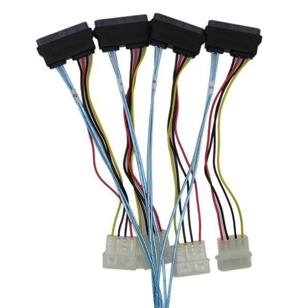 Mini SAS SFF-8088 to 4x SFF-8482 and 4x Molex 4 Pin Cable