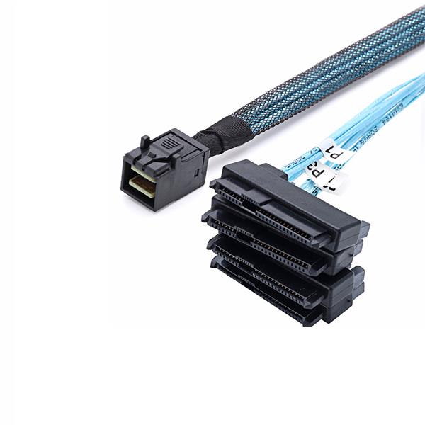 Mini SAS SFF-8643 to (4) 29pin SFF-8482 connectors with SATA Power