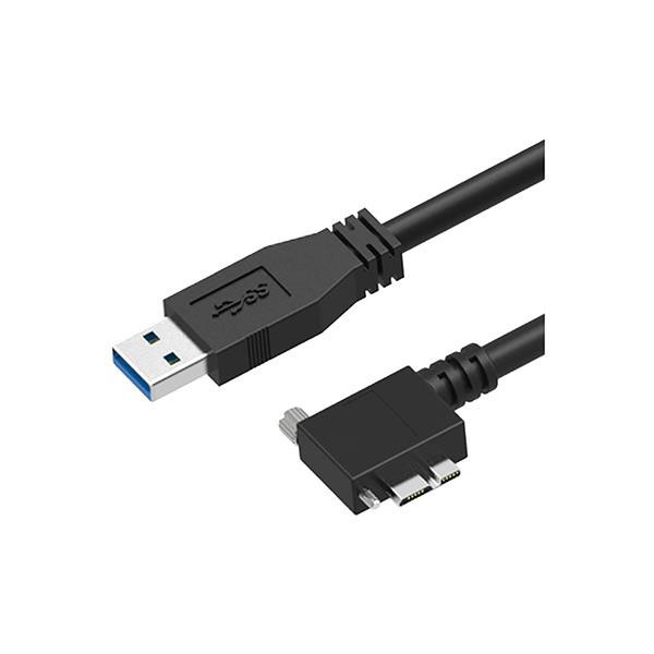 Cable USB 3.0 Micro B de ángulo recto de 90 grados con tornillo único para cá...