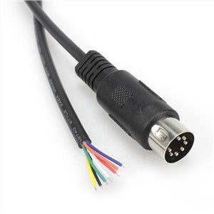 Cable abierto macho de 7 pines Midi Din de 7 núcleos